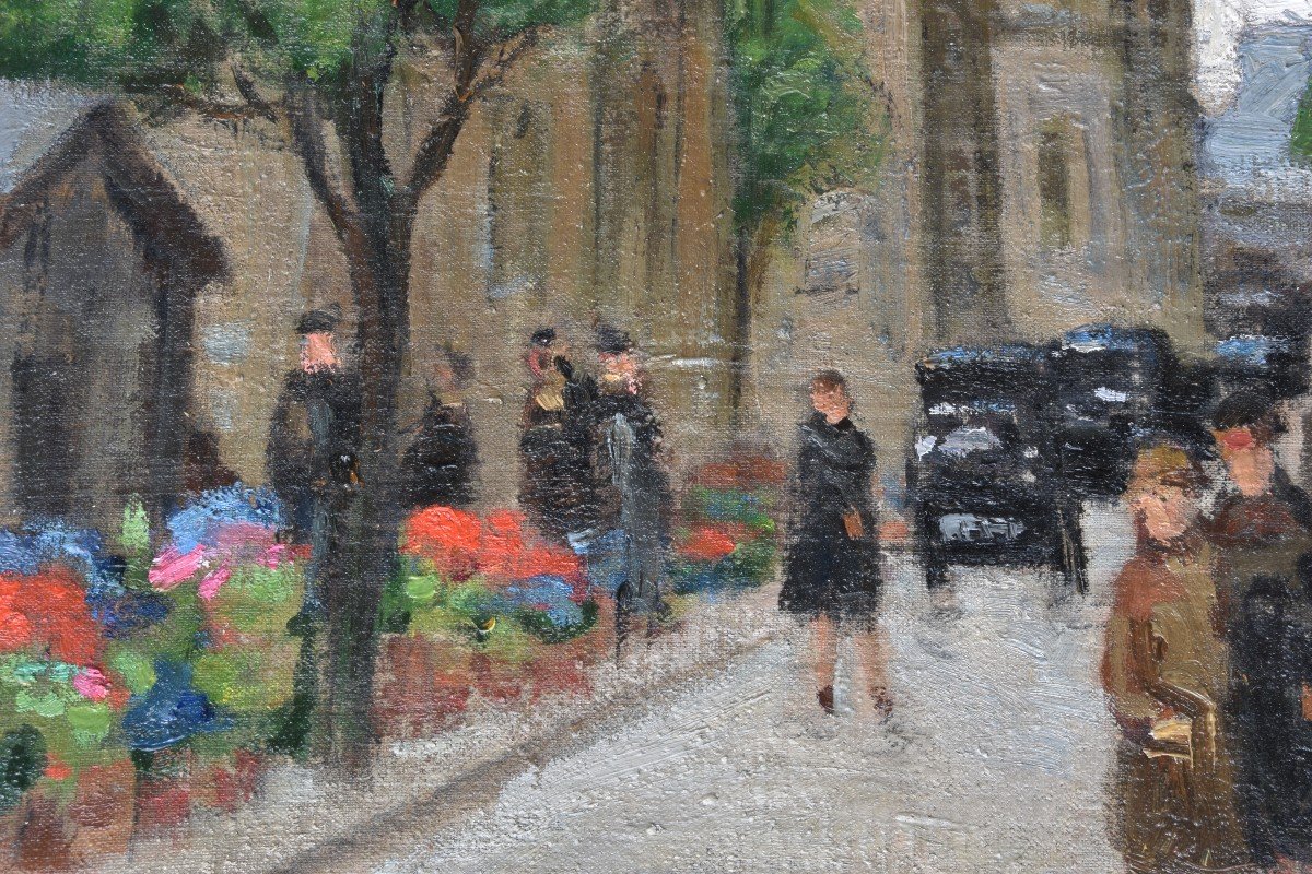 Constant Dore "le Quai Aux Fleurs à Paris" Huile Sur Toile 50x61-photo-2